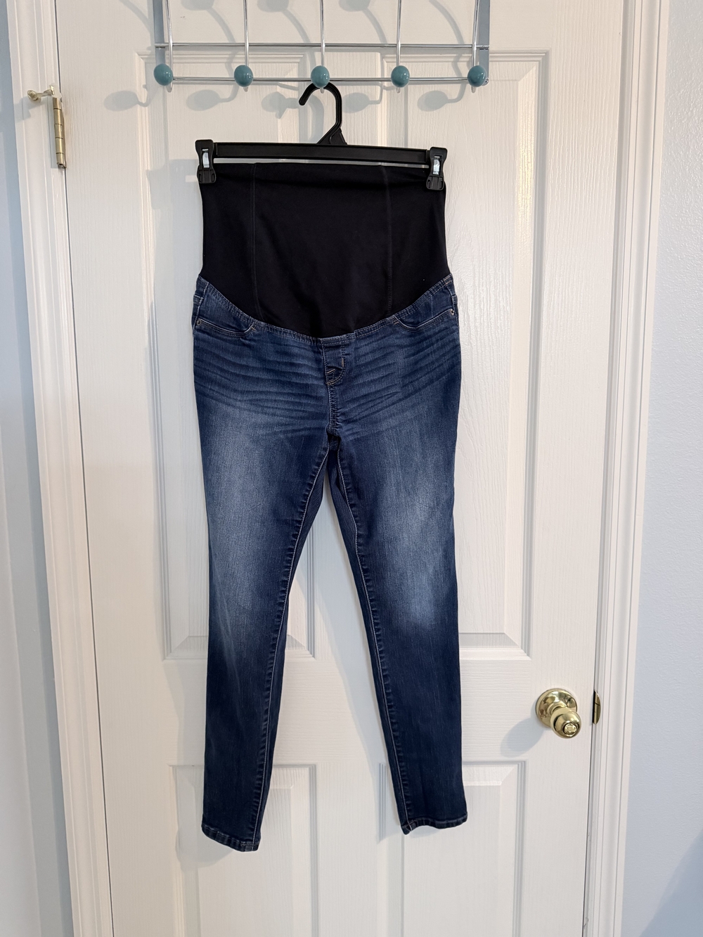 Isabel Maternity by Ingrid & Isabel Dark Blue Jeans with Black Belly Panel